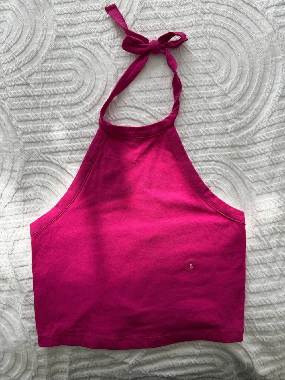 Women’s Halter Crop Tank Top - Fuchsia Pink